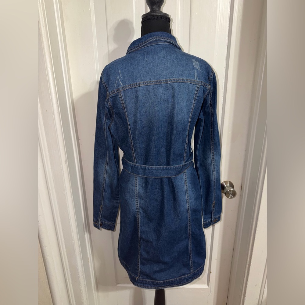 Women's XL dress jean dress Denim‎ Button-Up Belt casual work fun party - Picture 3 of 5